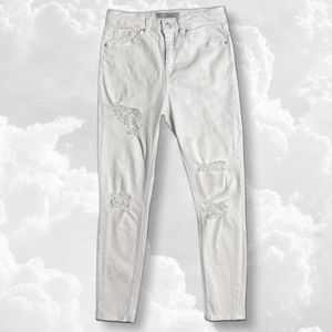 Topshop Moto Jamie Jean in Distressed White sz 28